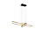 Adjustable futuristic hanging lamp LED 1x34W 3000K matt brass