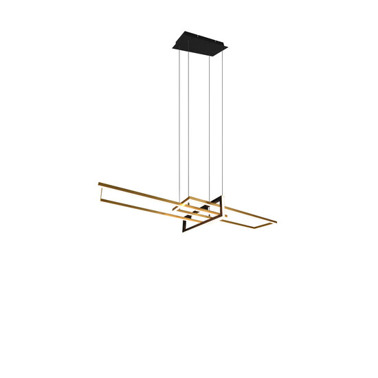 Trio Lighting Salinas, verstellbare futuristische Pendelleuchte in Messing matt, LED 34W integriert, 3000K, 4200 Lumen, dimmbar über Schalter