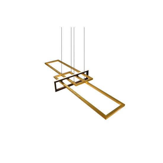 Trio Lighting Salinas, lámpara colgante orientable futurista en latón mate, LED 34W integrado, 3000K, 4200 lúmenes, regulable con interruptor