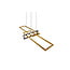 Trio Lighting Salinas, lámpara colgante orientable futurista en latón mate, LED 34W integrado, 3000K, 4200 lúmenes, regulable con interruptor