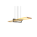 Trio Lighting Salinas, verstellbare futuristische Pendelleuchte in Messing matt, LED 34W integriert, 3000K, 4200 Lumen, dimmbar über Schalter