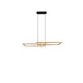 Trio Lighting Salinas, lámpara colgante orientable futurista en latón mate, LED 34W integrado, 3000K, 4200 lúmenes, regulable con interruptor
