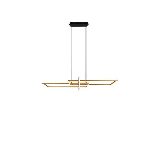 Trio Lighting Salinas, lámpara colgante orientable futurista en latón mate, LED 34W integrado, 3000K, 4200 lúmenes, regulable con interruptor