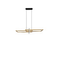 Trio Lighting Salinas adjustable futuristic pendant light in matt brass, integrated LED 34W, 3000K, 4200 lumen, dimmable via switch