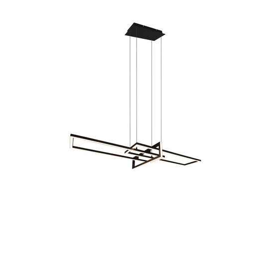 Salinas XXL Hängelampe, verstellbar, mattschwarzes Metall, LED 34W 3000K 4200 Lumen, dimmbar, 110x150x40 cm