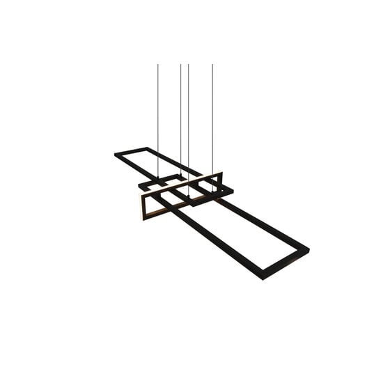 Lámpara colgante Salinas XXL, ajustable, metal negro mate, LED 34W 3000K 4200 lúmenes, regulable, 110x150x40 cm