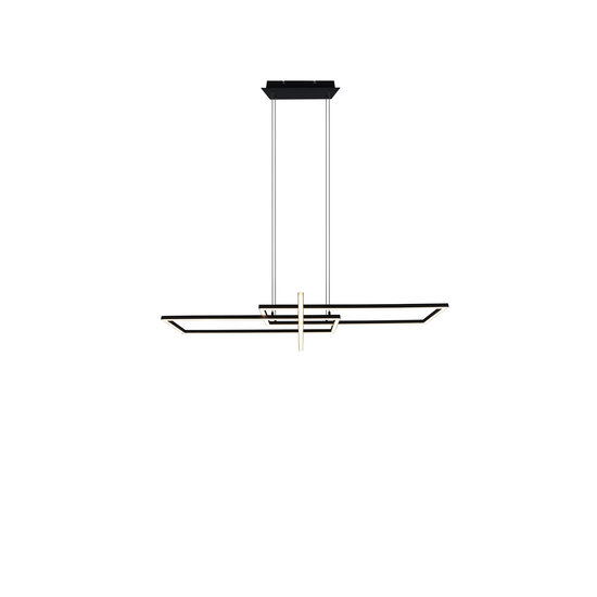 Suspension Salinas XXL, réglable, métal noir mat, LED 34W 3000K 4200 lumens, dimmable, 110x150x40 cm