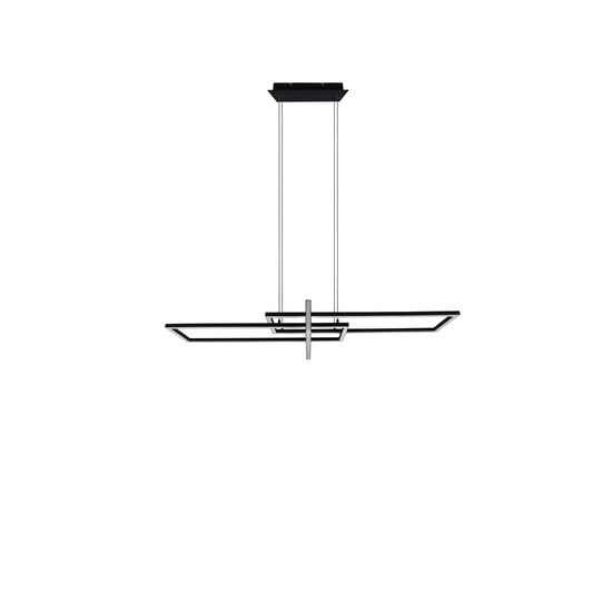 Lámpara colgante Salinas XXL, ajustable, metal negro mate, LED 34W 3000K 4200 lúmenes, regulable, 110x150x40 cm