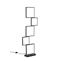 Sorrento LED floor lamp, block-shaped, 125 cm tall, 34W built-in LED 3400 lumen 3000K, dimmable via switch, matt black metal