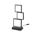 Trio Lighting Sorrento low, block-shaped floor lamp in matt black, integrated LED 15W, 3000K, 1500 lumen, dimmable via switch