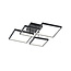 Sorrento plafón LED, forma de bloque, 24W 3000K blanco cálido, 2400 lúmenes, metal negro mate, 52,5 x 16 x 52,5 cm, regulable mediante interruptor