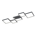 Sorrento aplique/plafón LED negro mate, 34W LED 3400 lúmenes 3000K, regulable por interruptor, 120,5 x 48,5 cm