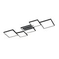 Sorrento LED wall/ceiling lamp matt black, 34W LED 3400 lumen 3000K, dimmable via switch, 120.5 x 48.5 cm