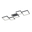 Sorrento aplique/plafón LED negro mate, 34W LED 3400 lúmenes 3000K, regulable por interruptor, 120,5 x 48,5 cm