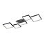 Sorrento LED wall/ceiling lamp matt black, 34W LED 3400 lumen 3000K, dimmable via switch, 120.5 x 48.5 cm
