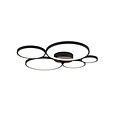 Rondo applique/plafonnier LED, rond, 59 x 53 cm, 49W 3000K 5800 lumens, noir mat, IP20, dimmable via interrupteur