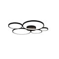 Rondo LED wall/ceiling lamp, round, 59 x 53 cm, 49W 3000K 5800 lumen, matt black, IP20, dimmable via switch