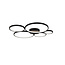 Rondo aplique/plafón LED, redondo, 59 x 53 cm, 49W 3000K 5800 lúmenes, negro mate, IP20, regulable por interruptor