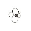 Rondo LED wall/ceiling lamp, round, 59 x 53 cm, 49W 3000K 5800 lumen, matt black, IP20, dimmable via switch