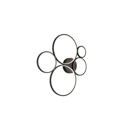 Rondo LED wall/ceiling lamp, round, 59 x 53 cm, 49W 3000K 5800 lumen, matt black, IP20, dimmable via switch