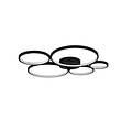 Rondo aplique/plafón LED, redondo, 59 x 53 cm, 49W 3000K 5800 lúmenes, negro mate, IP20, regulable por interruptor