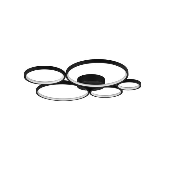 Rondo LED wall/ceiling lamp, round, 59 x 53 cm, 49W 3000K 5800 lumen, matt black, IP20, dimmable via switch