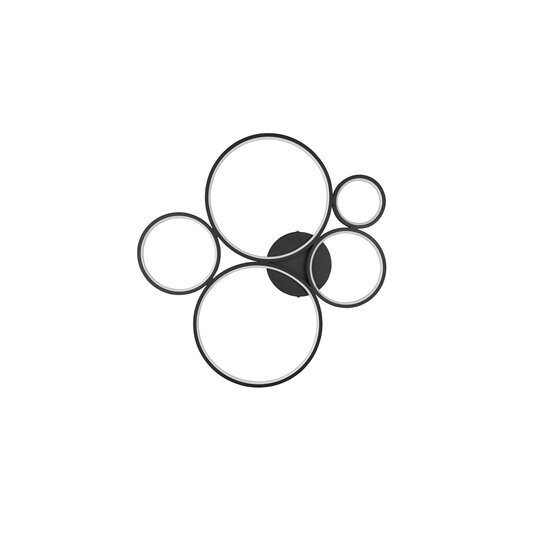 Circular wall/ceiling lamp 49W 3000K matt black (white and silver gray on request)