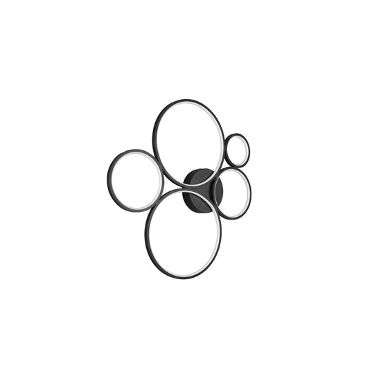 Circular wall/ceiling lamp 49W 3000K matt black (white and silver gray on request)