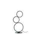 Rondo LED table lamp with rings, 17W SMD LED 1500 lumen, 3000K warm white, matt black, IP20, dimmable via cord dimmer