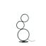 Rondo LED table lamp with rings, 17W SMD LED 1500 lumen, 3000K warm white, matt black, IP20, dimmable via cord dimmer