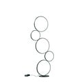 Rondo LED floor lamp with round base, matte black, 36W 3000K, 3200 lumen, 115 cm tall, dimmable via foot dimmer