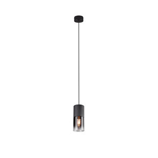 Smokey single hanglamp 1xE27 mat zwart