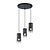 Round smokey hanging lamp 3xE27 matt black