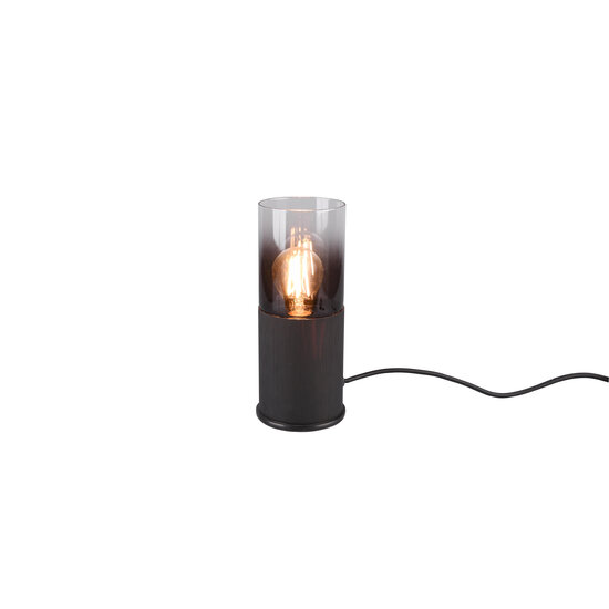 Lampe à poser Robin en métal, finition smokey noir mat, douille E27, H25,5 x Ø11 cm, max. 40W, IP20