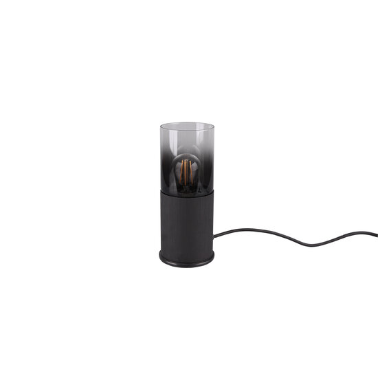 Lampe à poser Robin en métal, finition smokey noir mat, douille E27, H25,5 x Ø11 cm, max. 40W, IP20