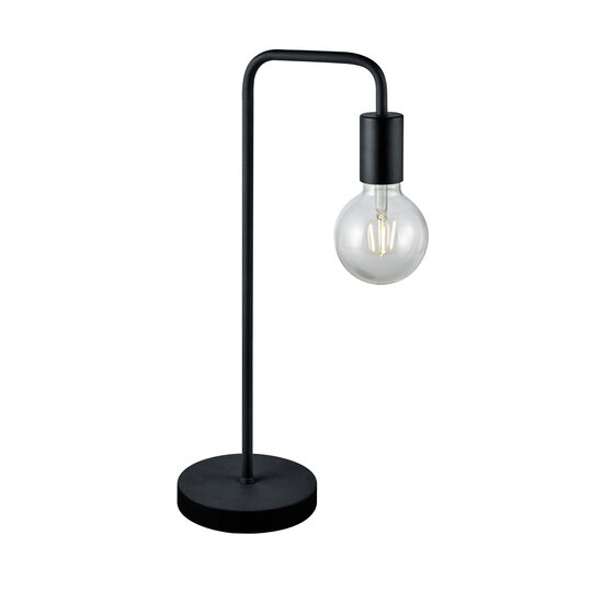 Lámpara de mesa Diallo, metal negro mate, 51 cm de alto, 15 cm de ancho, casquillo E27 (bombilla no incluida), IP20.