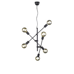 Asymetrical rotatable hanging lamp 6xE27 matt black