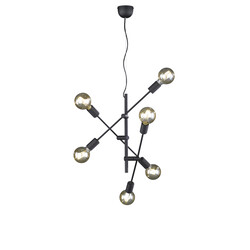 Suspension asymétrique orientable 6xE27 noir mat