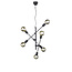 Lámpara colgante Cross con 6 brazos giratorios, casquillo E27 máx. 28W, metal negro mate, altura 150 cm, diámetro 54,5 cm, IP20.