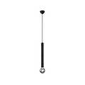 Clermont hanglamp microfoonvorm, metaal mat zwart, 1xE27 max 10W 230V, hoogte 150 cm, diameter 10 cm, IP20