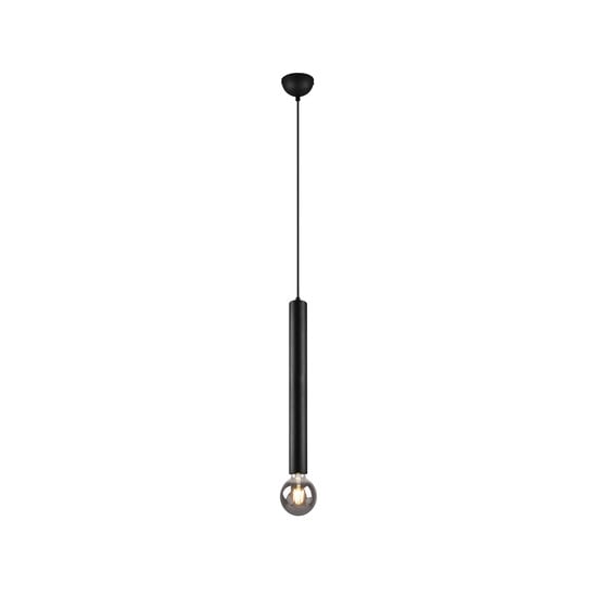 Clermont lámpara colgante con forma de micrófono, metal negro mate, 1xE27 máx. 10W 230V, altura 150 cm, diámetro 10 cm, IP20