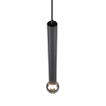 Clermont hanglamp microfoonvorm, metaal mat zwart, 1xE27 max 10W 230V, hoogte 150 cm, diameter 10 cm, IP20