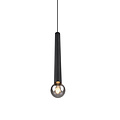 Clermont hanglamp microfoonvorm, metaal mat zwart, 1xE27 max 10W 230V, hoogte 150 cm, diameter 10 cm, IP20