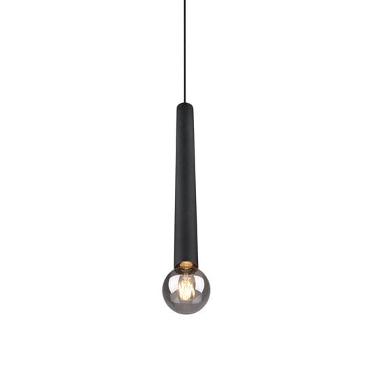 Clermont suspension en forme de microphone, métal noir mat, 1xE27 max 10W 230V, hauteur 150 cm, diamètre 10 cm, IP20
