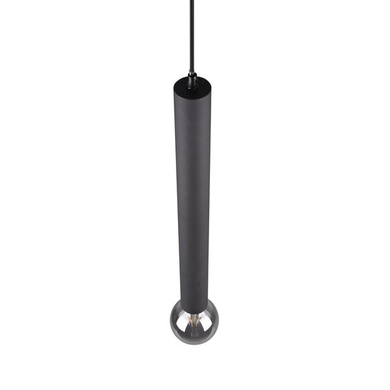 Lámpara colgante individual forma micrófono 1xE27 negro mate