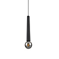 Clermont hanglamp microfoonvorm, metaal mat zwart, 1xE27 max 10W 230V, hoogte 150 cm, diameter 10 cm, IP20