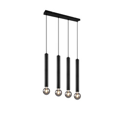 Clermont hanglamp mat zwart metaal 4xE27, excl. lichtbron