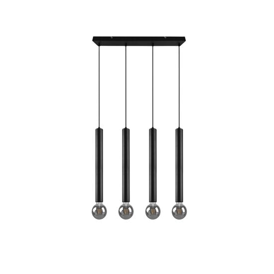 Clermont lámpara colgante negro mate en metal, 4x E27 máx. 10W sin bombilla, 70x150x9 cm, IP20