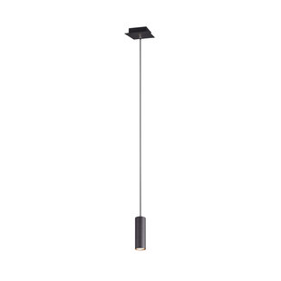 Slender matte black single ceiling lamp 1xGU10