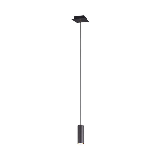 Slender matte black single ceiling lamp 1xGU10